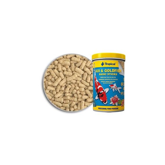 Tropical Pond Koi & Goldfish Basic Sticks Secchiello 5 Litri /450gr - Mangime di Base in stick galleggianti